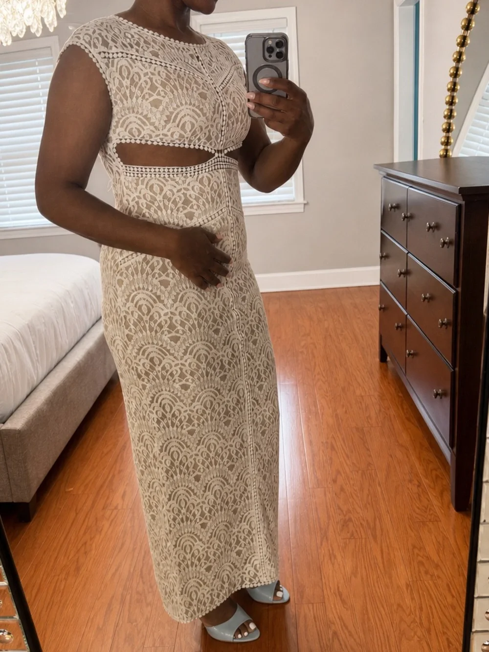 Fashion Nova White Crochet Maxi Dress - Picture 2 of 3